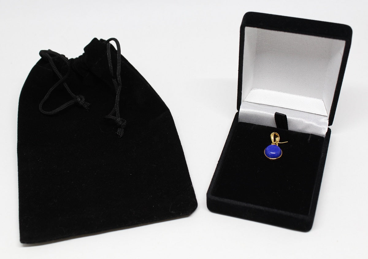 Round Lapis 10mm Pendant- 24k Gold Plated - Joy#192