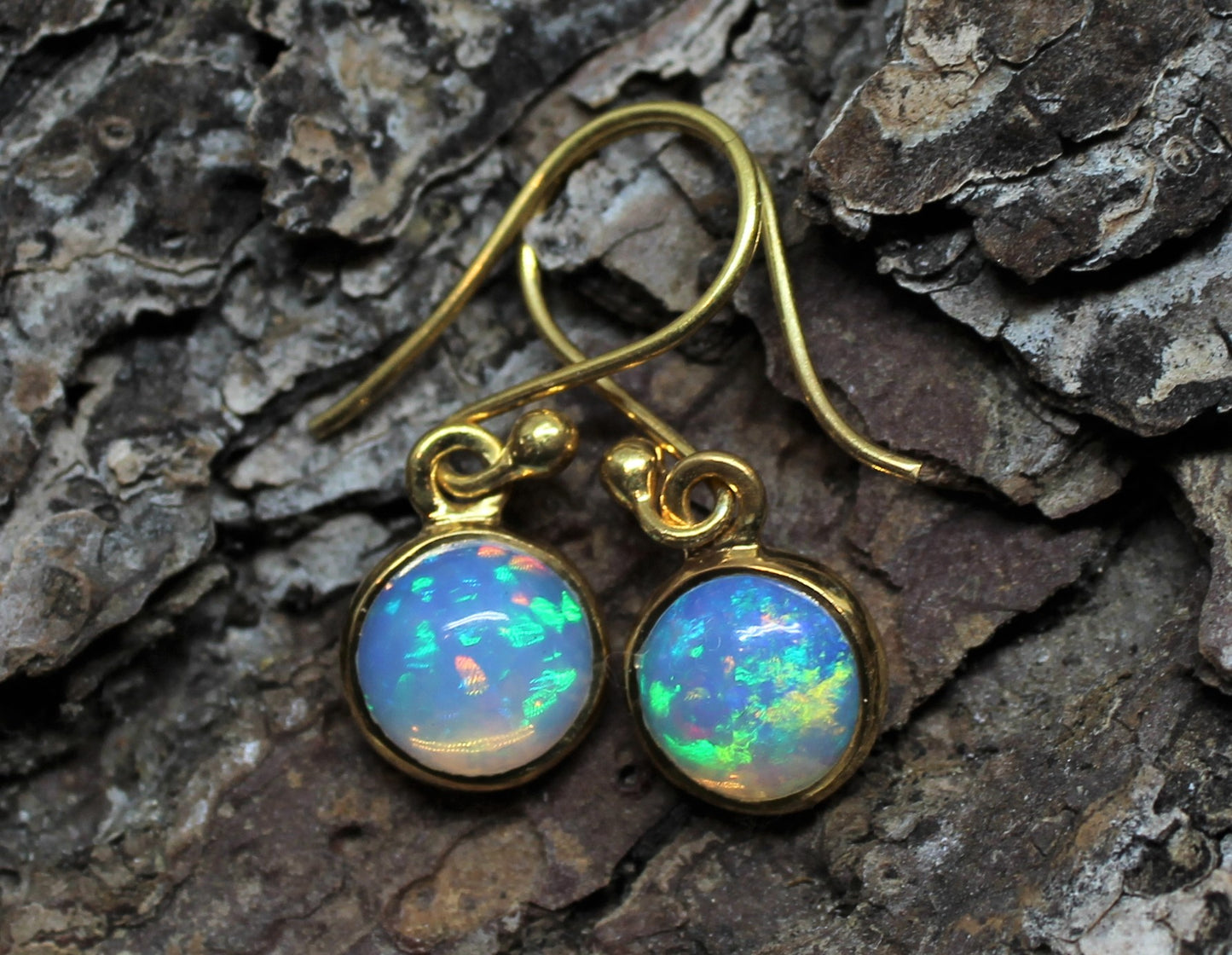 Opal Gold Earrings