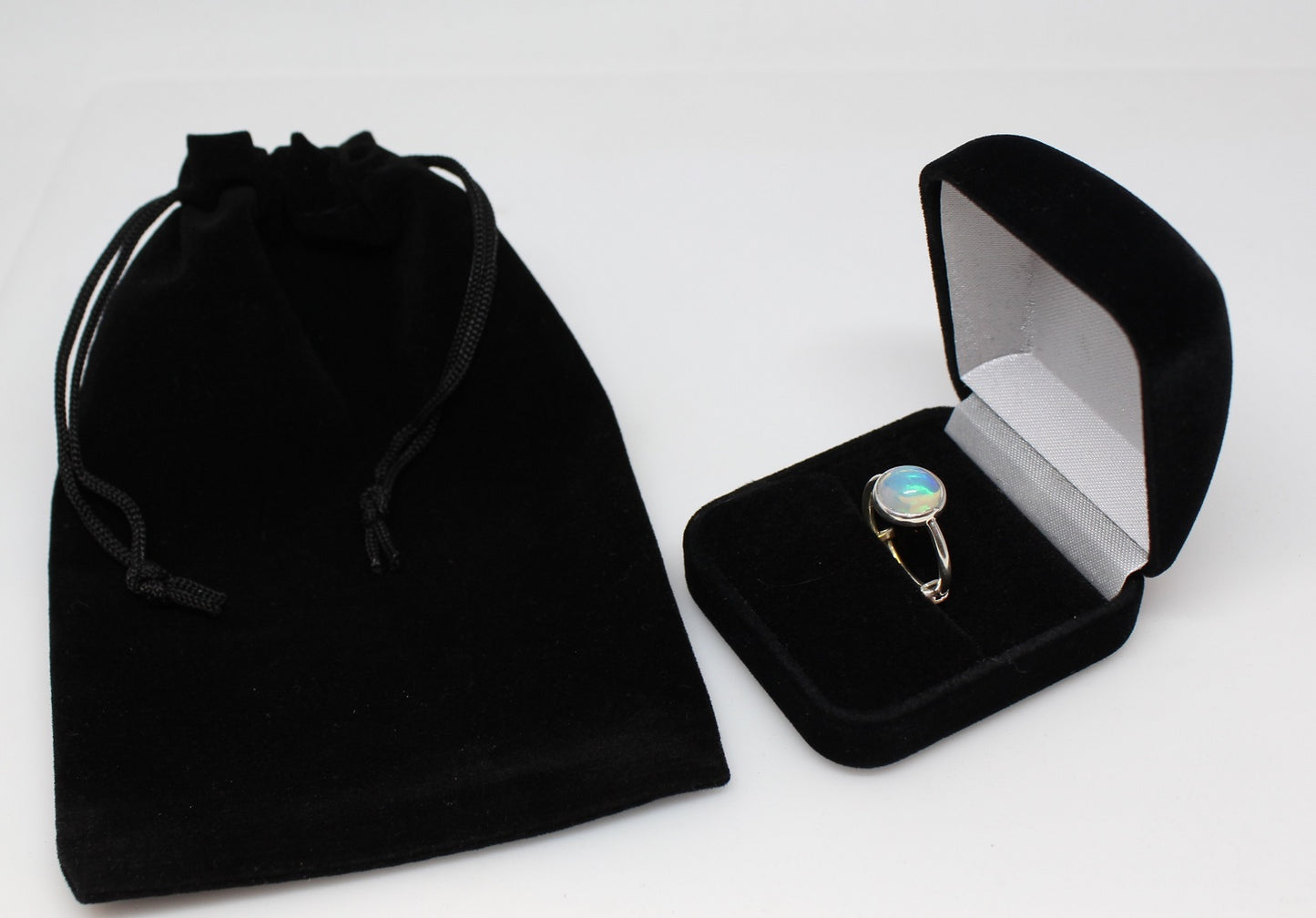 Natural Opal Ring - Sterling Silver - Adjustable Size  - Joy#188