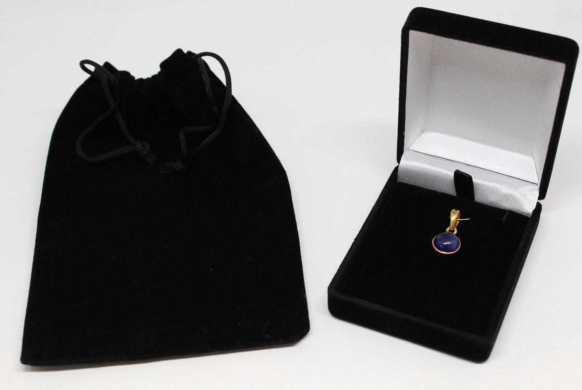 Blue Sapphire Pendant- 24k Gold Plated - Joy#195