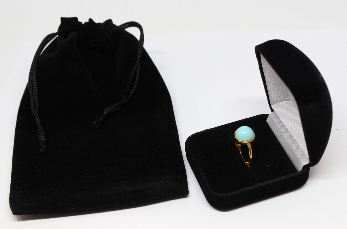 Turquoise Ring - 24k Gold Plated - Adjustable Size  - Joy#185