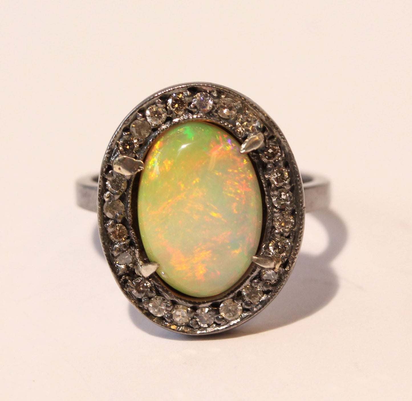 Opal Diamond Ring