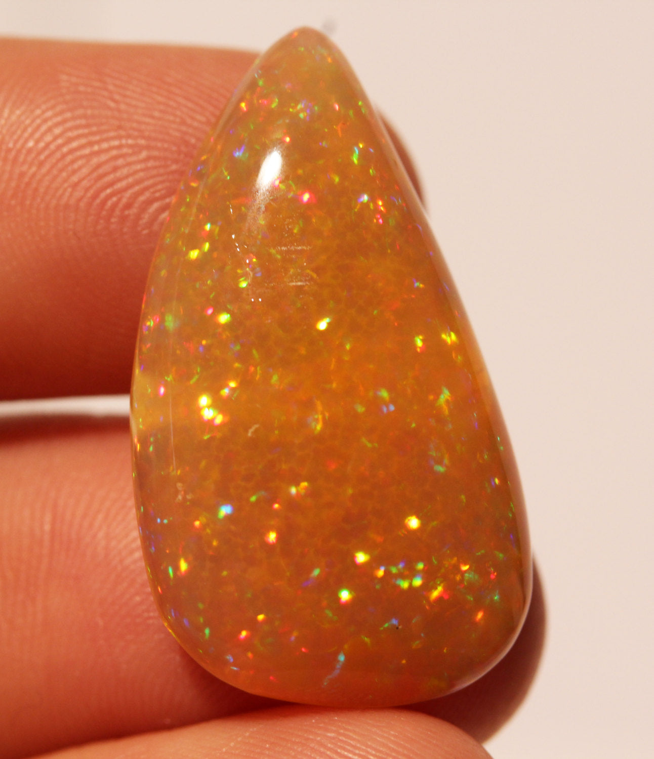 Ethiopian Orange Opal -  Loose Cabochon Gemstone - 10.5 Carat #1412