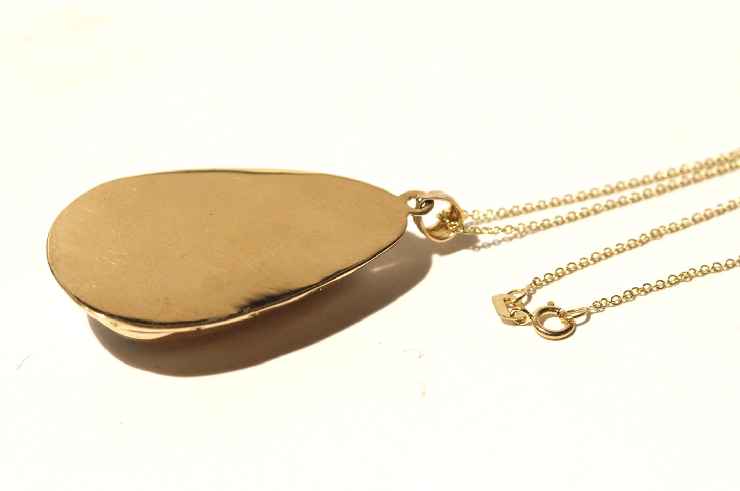 White Opal Pendant - 14k Yellow Gold #1446