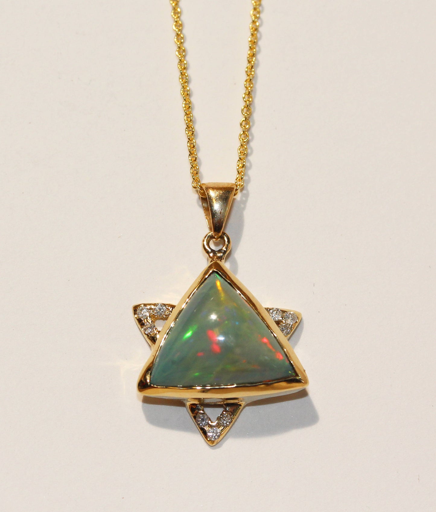 Opal Star of David Pendant