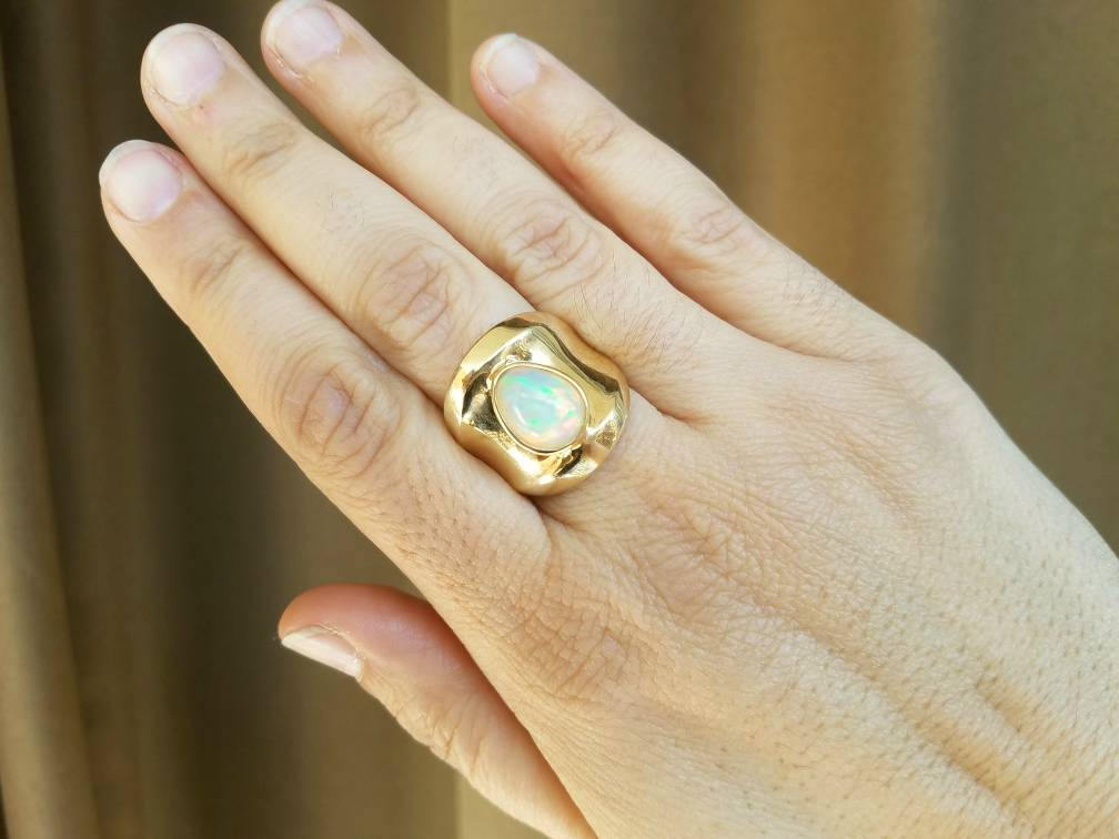 Opal Ring 14k Gold - Size 7 #1494