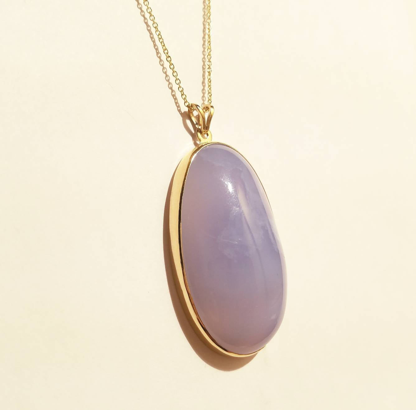 Chalcedony Pendant - 14k Gold #1495