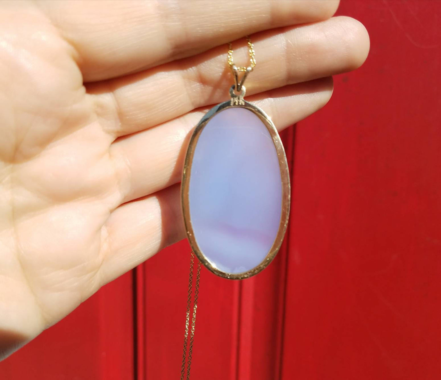 Chalcedony Pendant - 14k Gold #1495