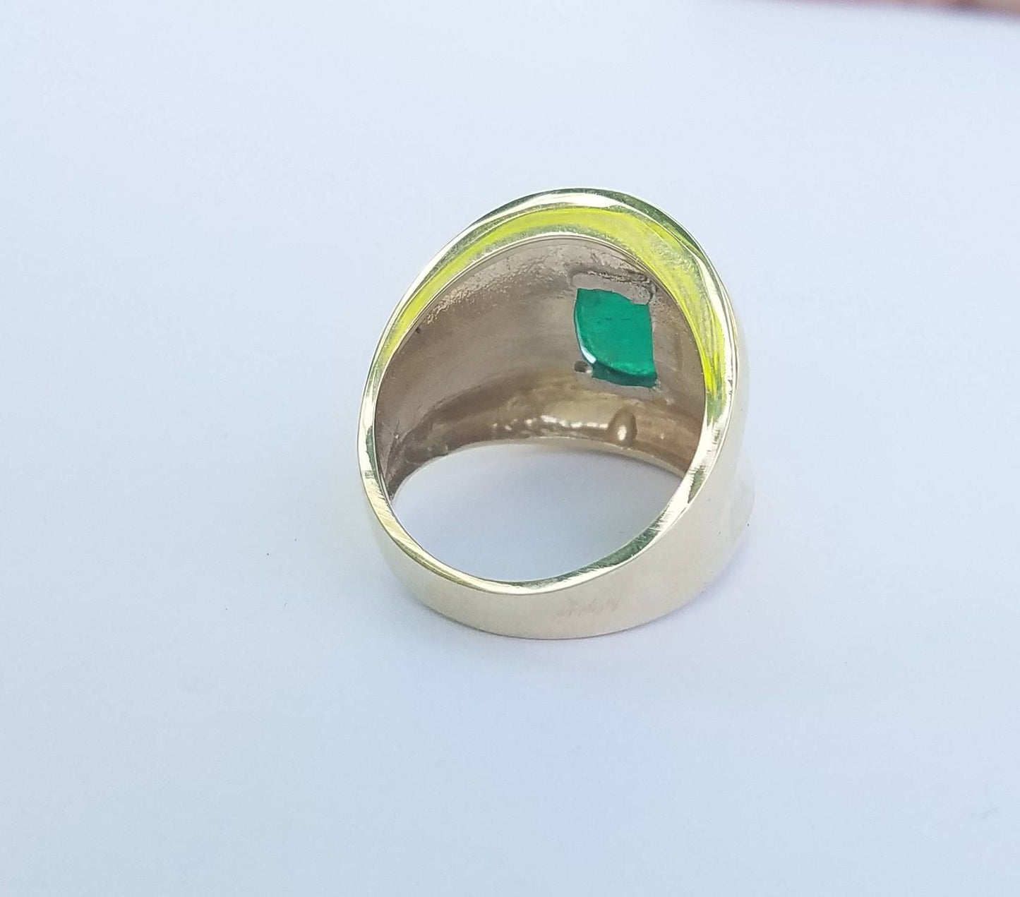 Gold Emerald Ring 14k Gold - Size 7 - #1514