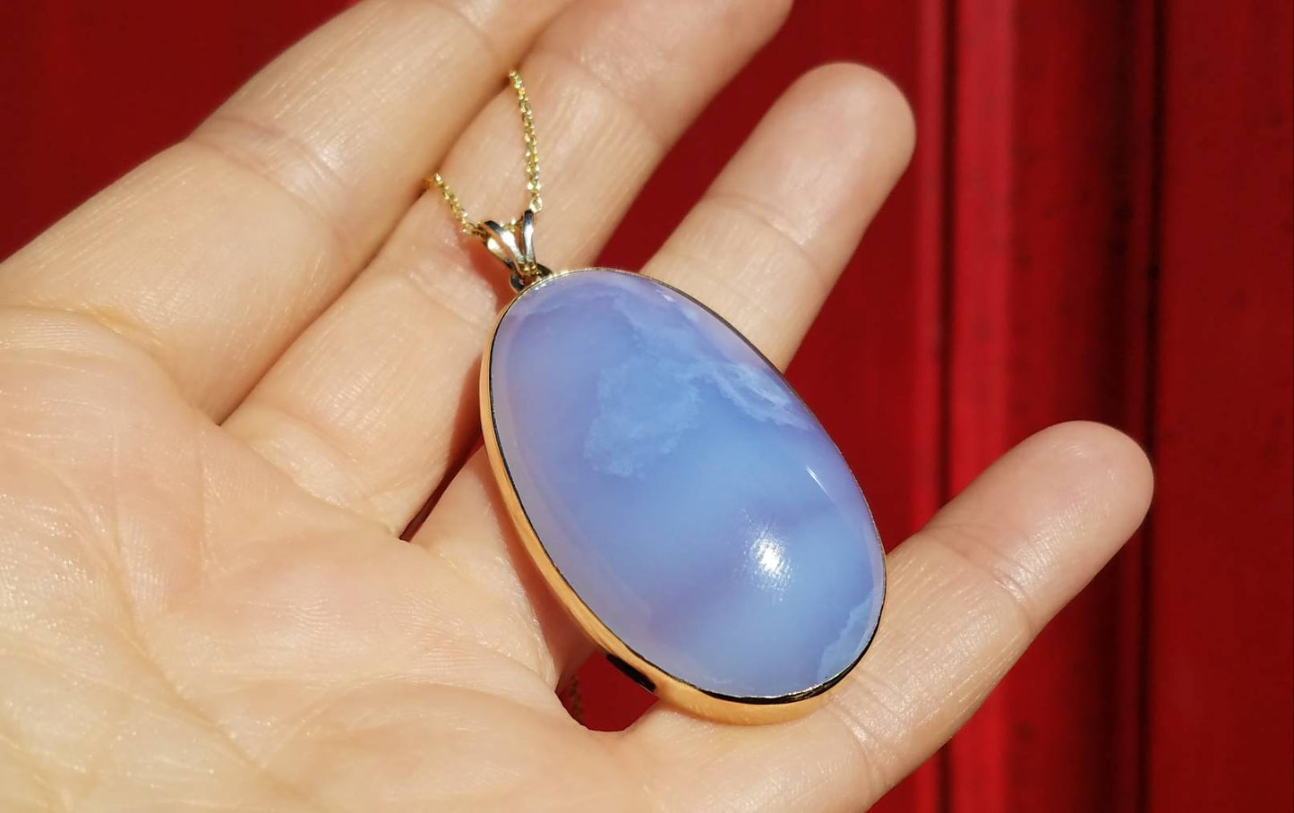 Chalcedony Pendant - 14k Gold #1495