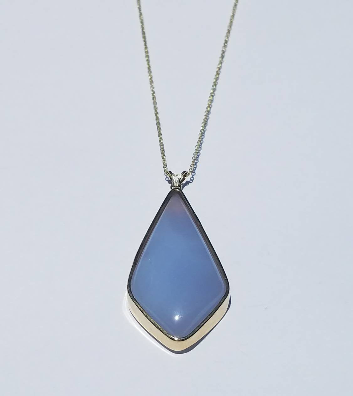 Purple Chalcedony Agate Pendant - 14k Gold #1390