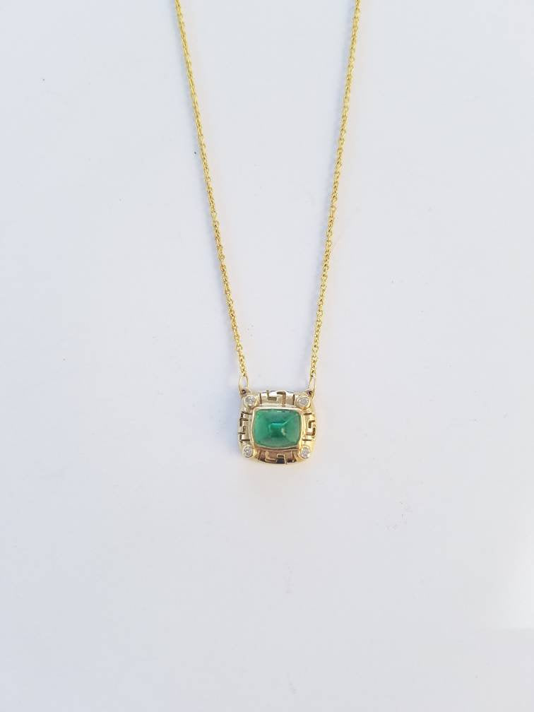 Emerald Gold Pendant Necklace