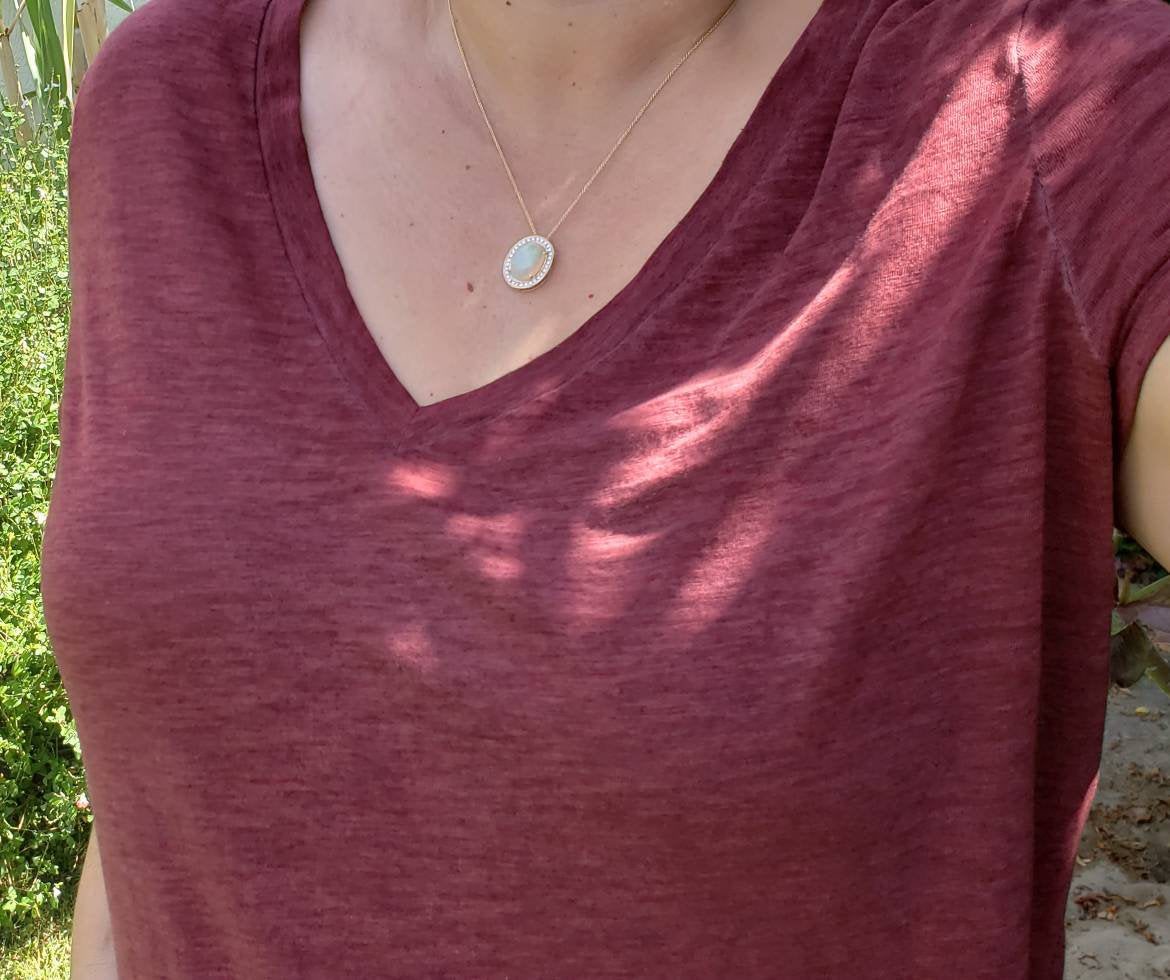 Opal & Diamond Pendant 14k Gold #1608