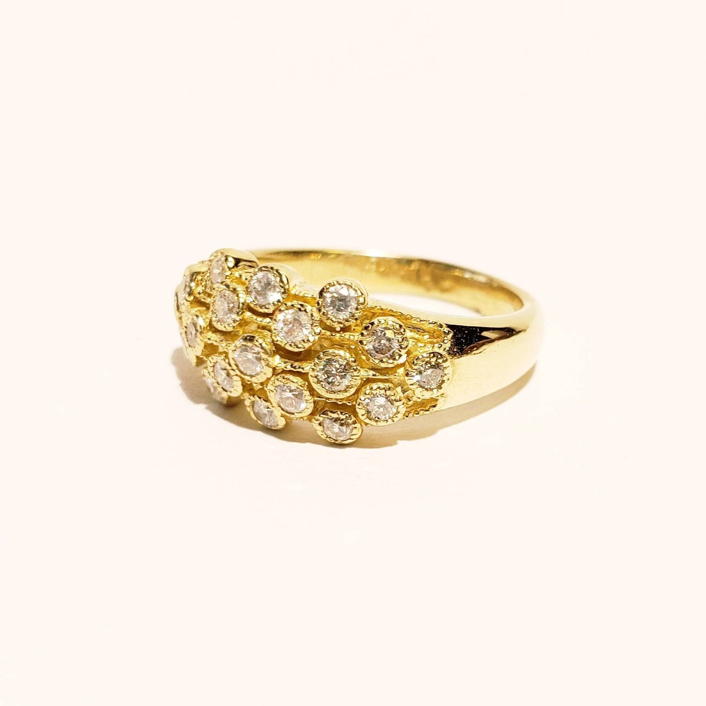 Genuine Diamond Ring - 14k Gold - Fine Jewelry