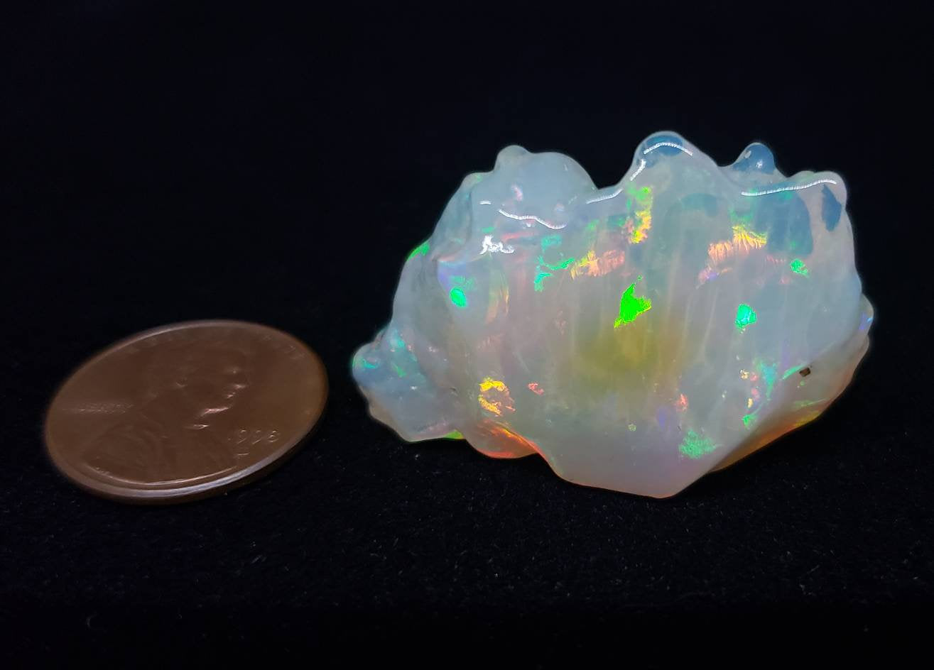 Crystal Opal Carving - Bright Fire Colors #1620