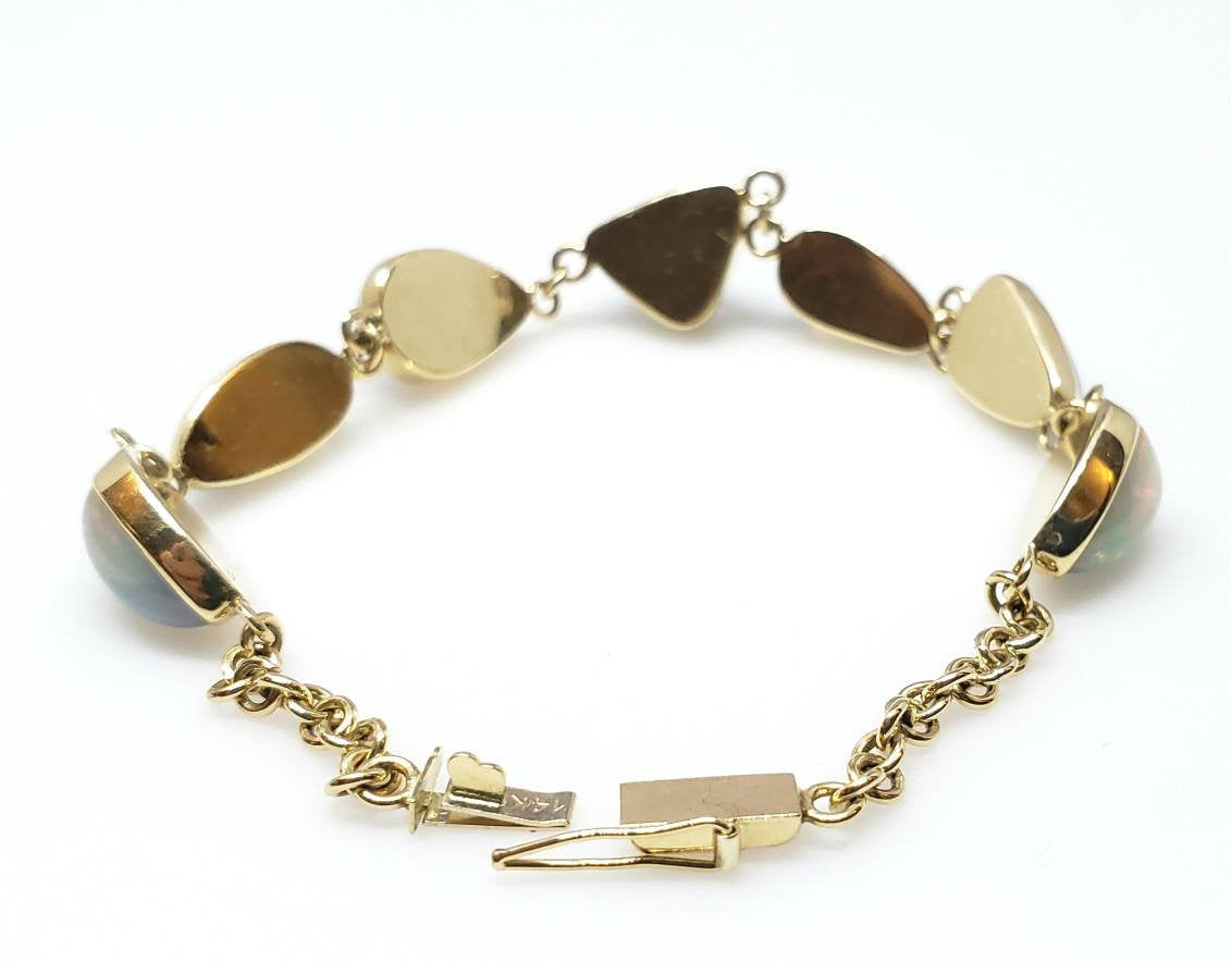 Colorful Opals Bracelet - 14k Gold #1627