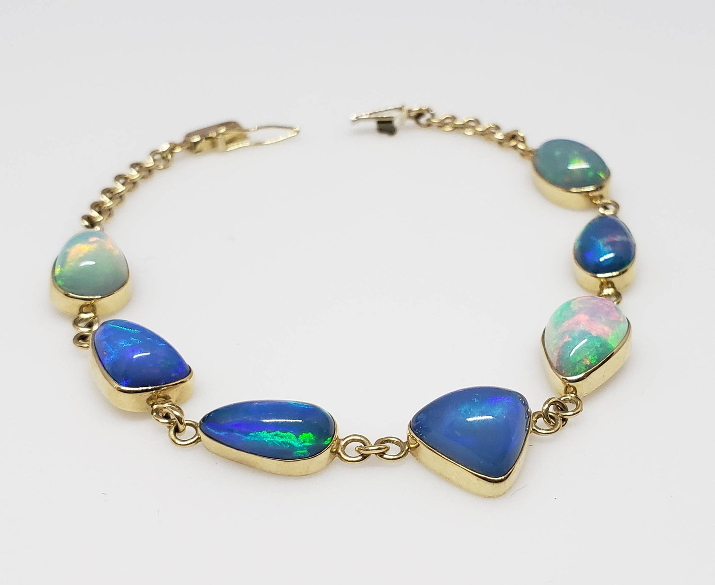 Gold Opal Link Bracelet