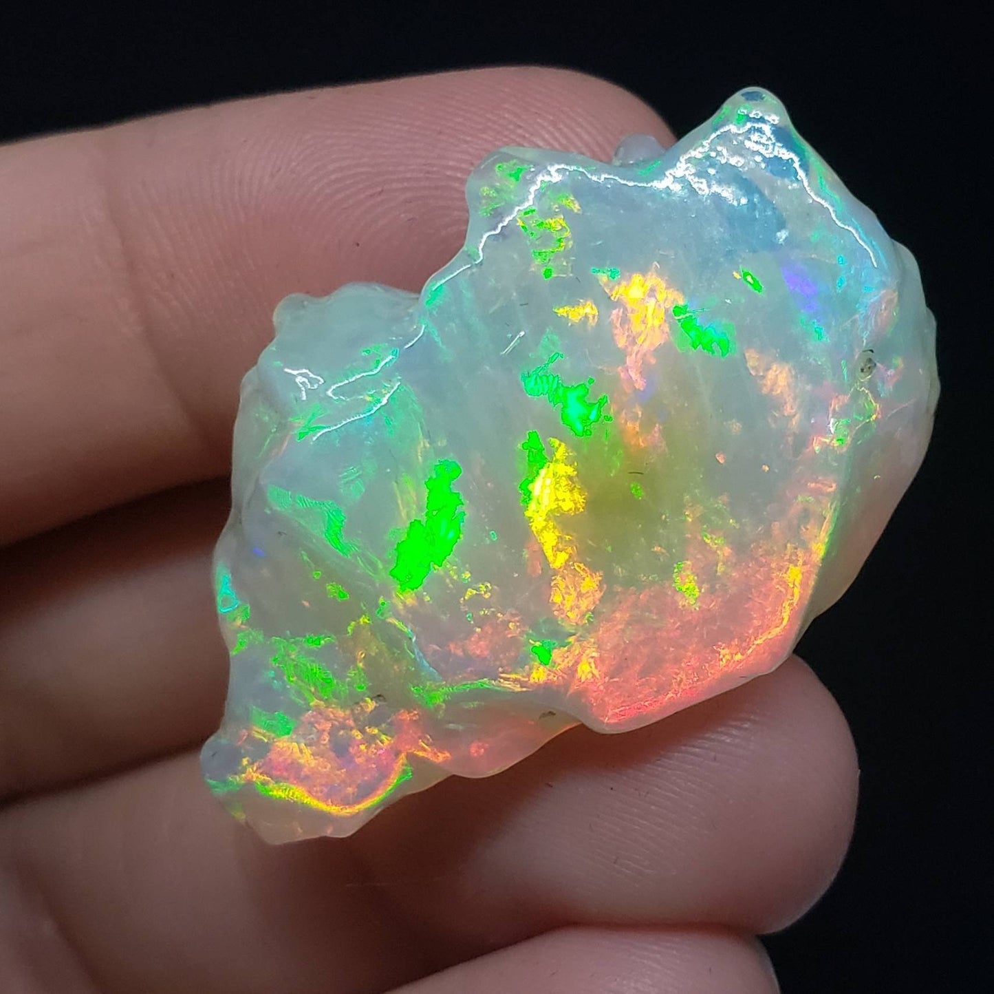 Crystal Opal Carving - Bright Fire Colors #1620
