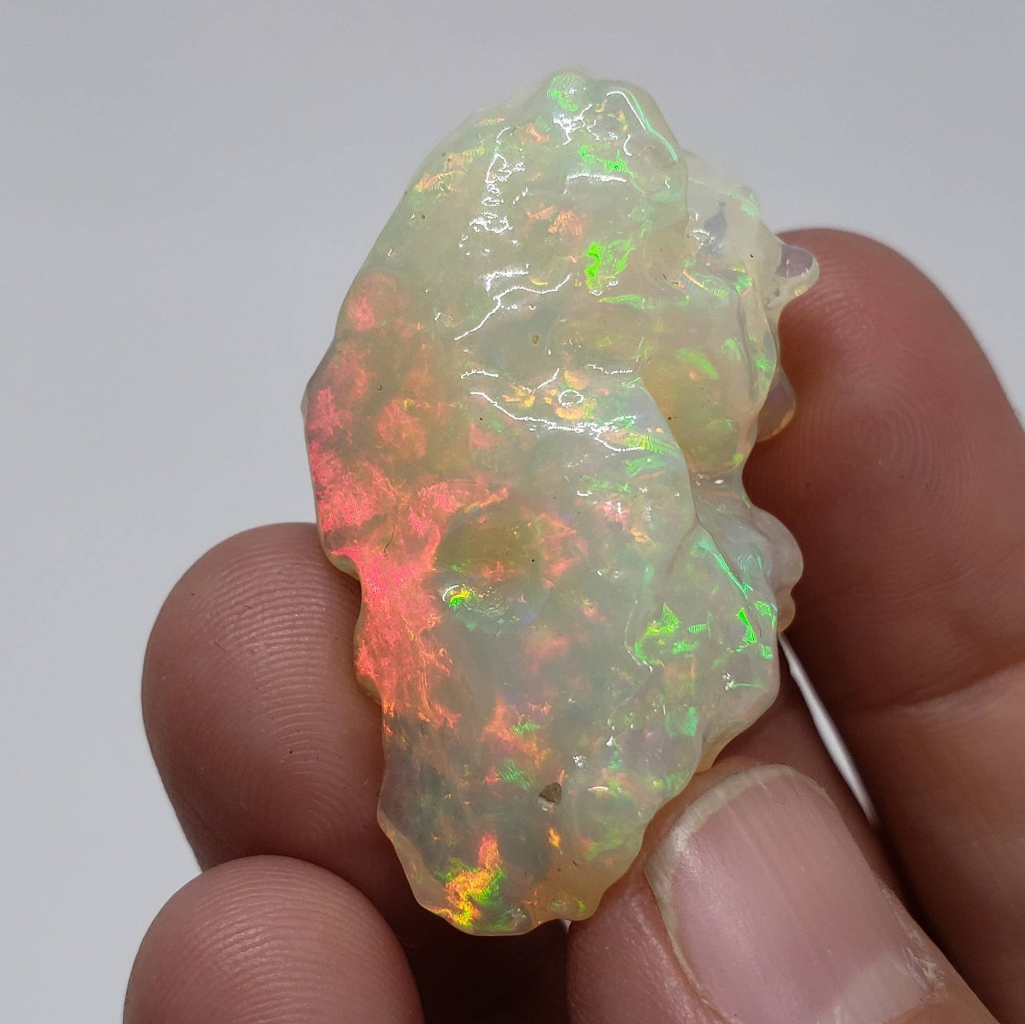 Crystal Opal Carving - Bright Fire Colors #1620