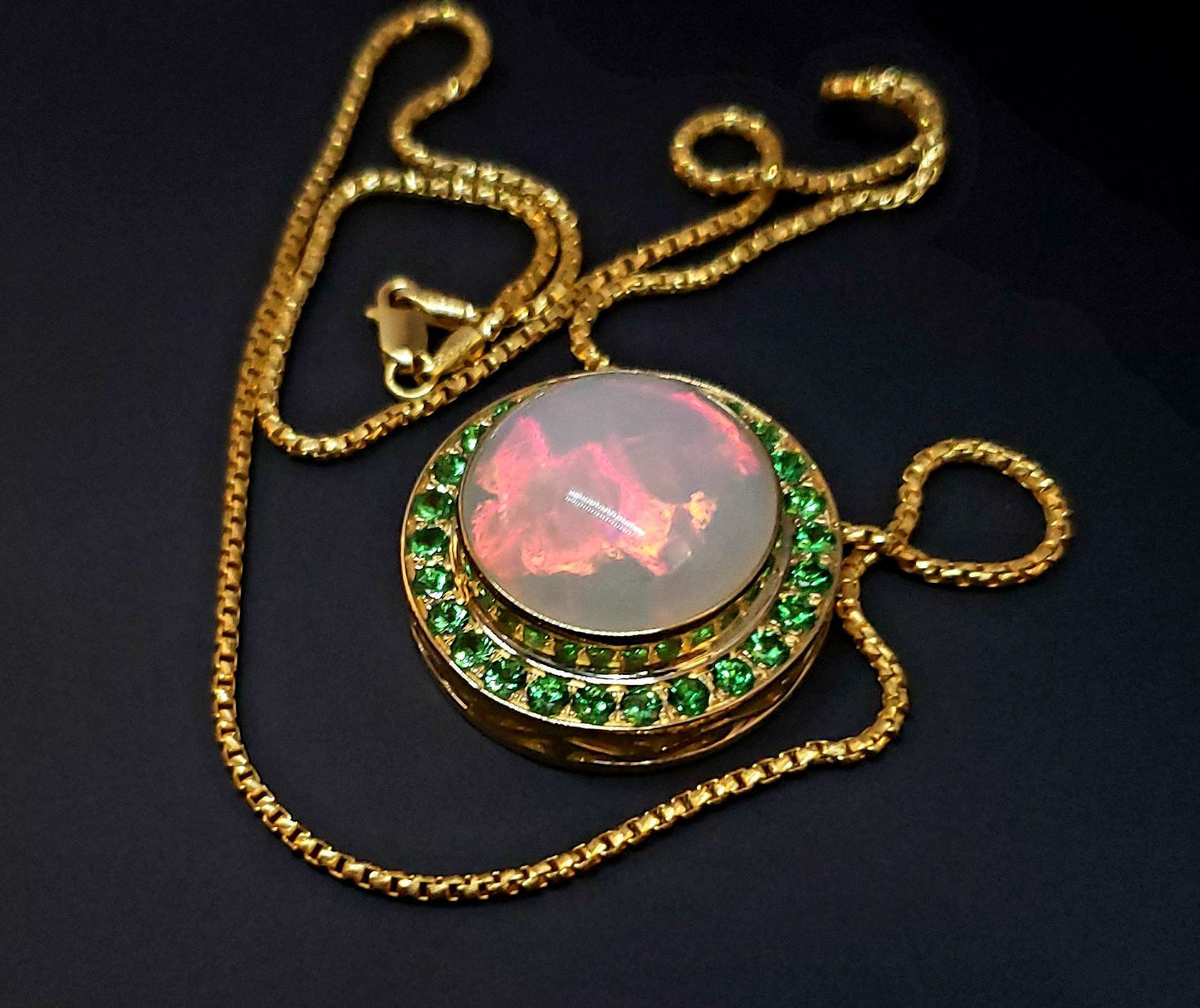 Opal Gold Pendant Necklace