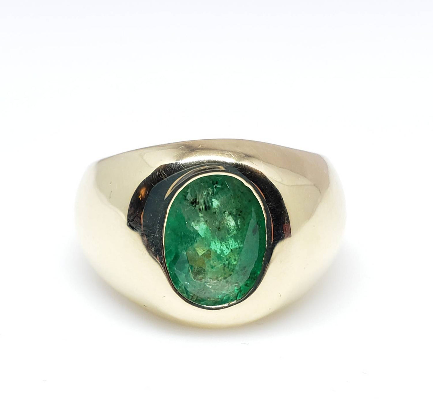 Mens Emerald Gold Ring