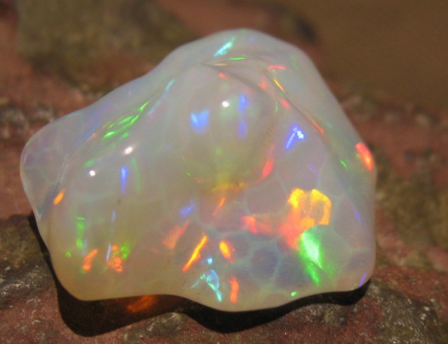 Unique Opal Carving- Bright and Colorful 18.5 Carats #290