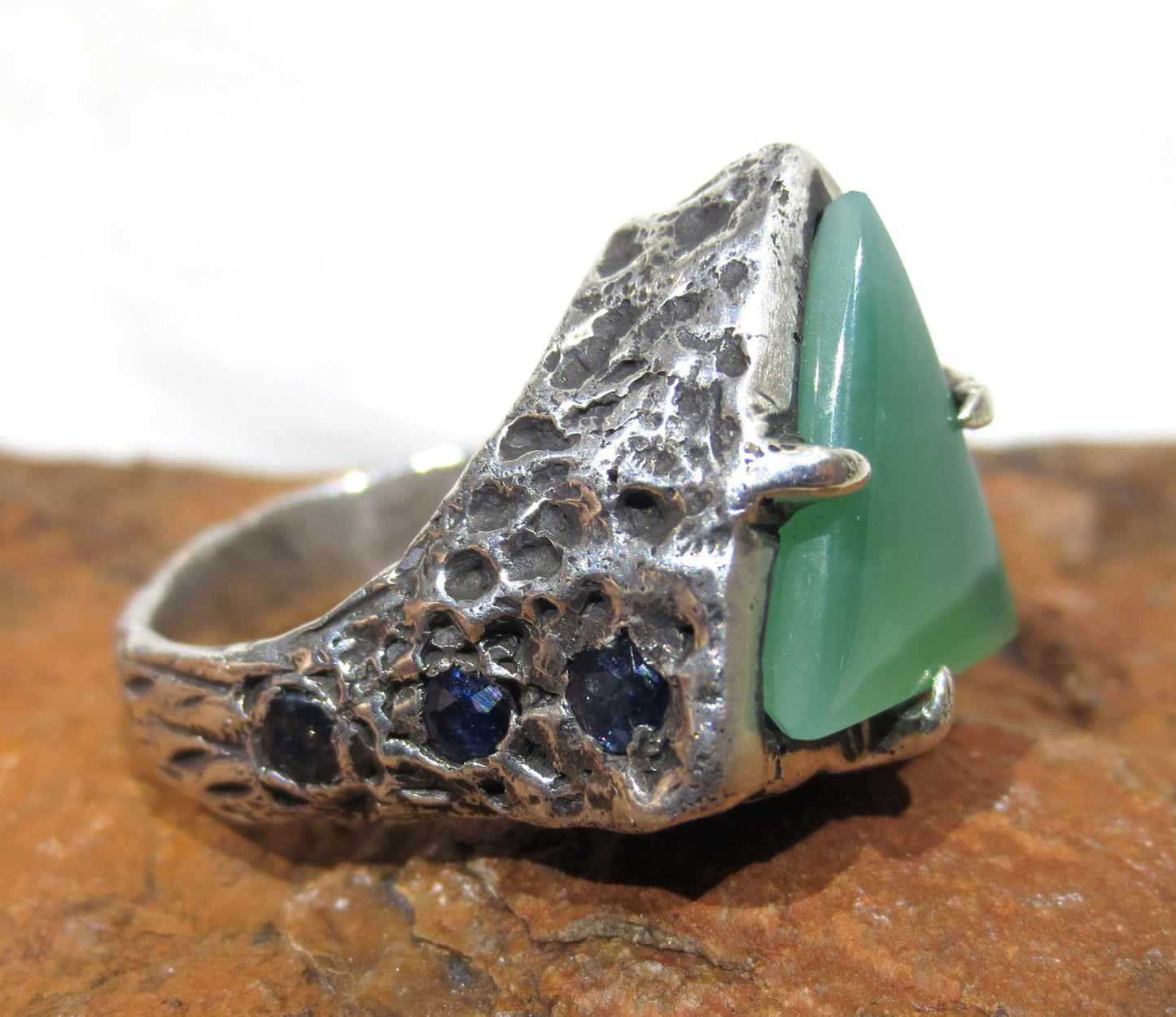 Sterling Silver Ring Size 7 - Natural Chrysoprase #1217
