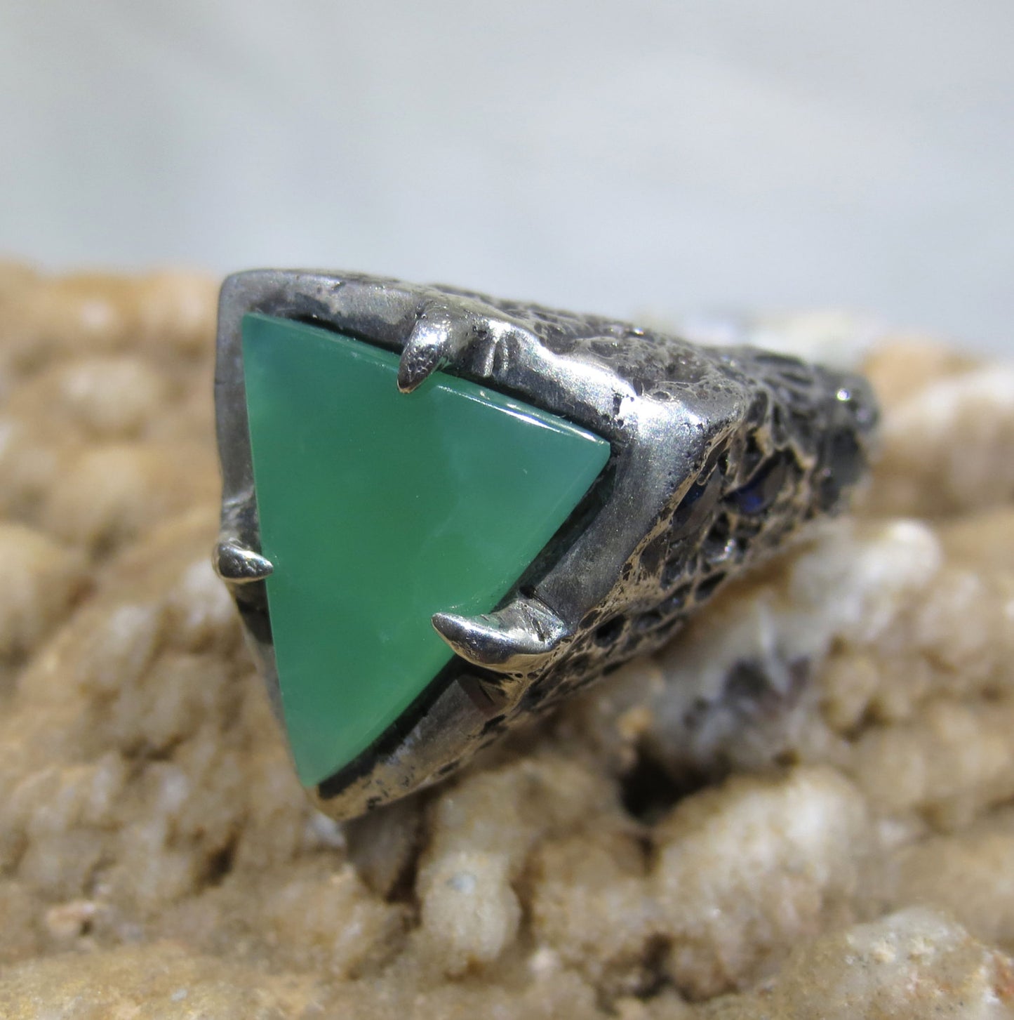 Sterling Silver Ring Size 7 - Natural Chrysoprase #1217