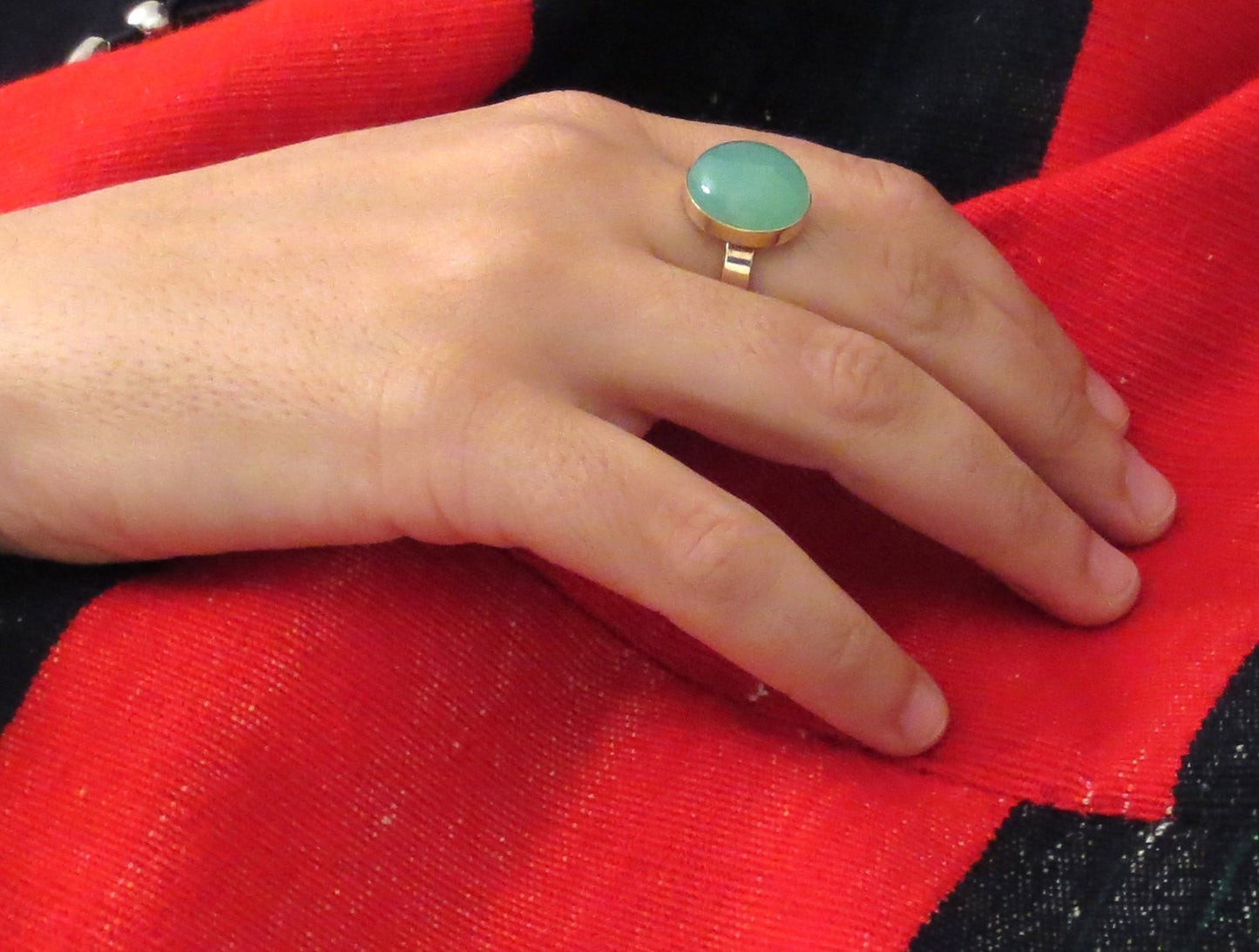 Chrysoprase Ring - 14k Gold #1226