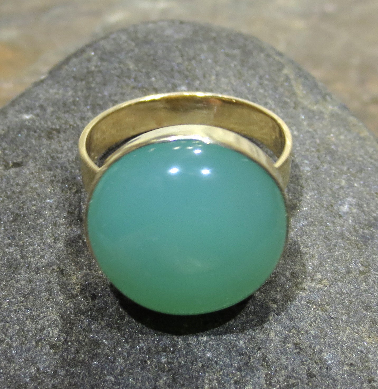 Chrysophrase Gold Ring