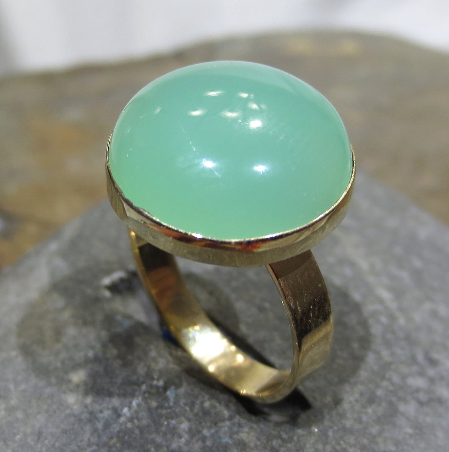 Chrysoprase Ring - 14k Gold #1226