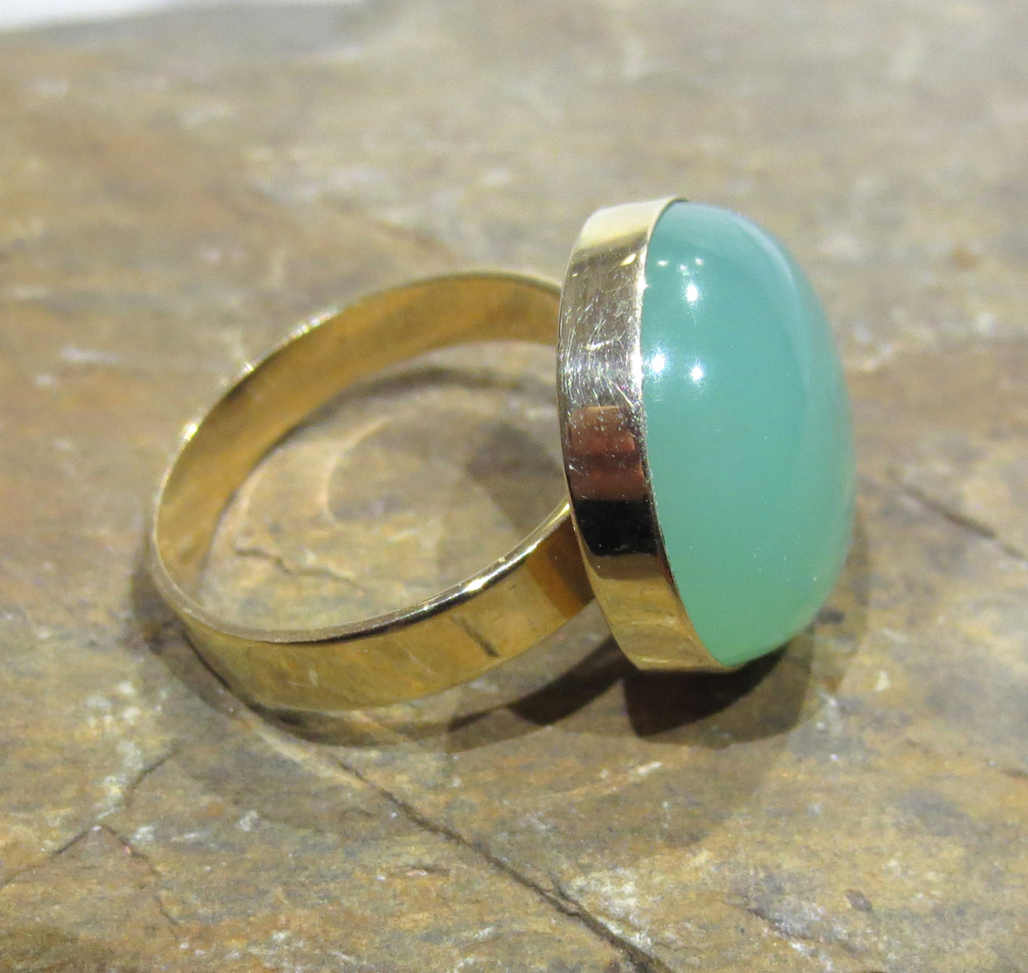 Chrysoprase Ring - 14k Gold #1226