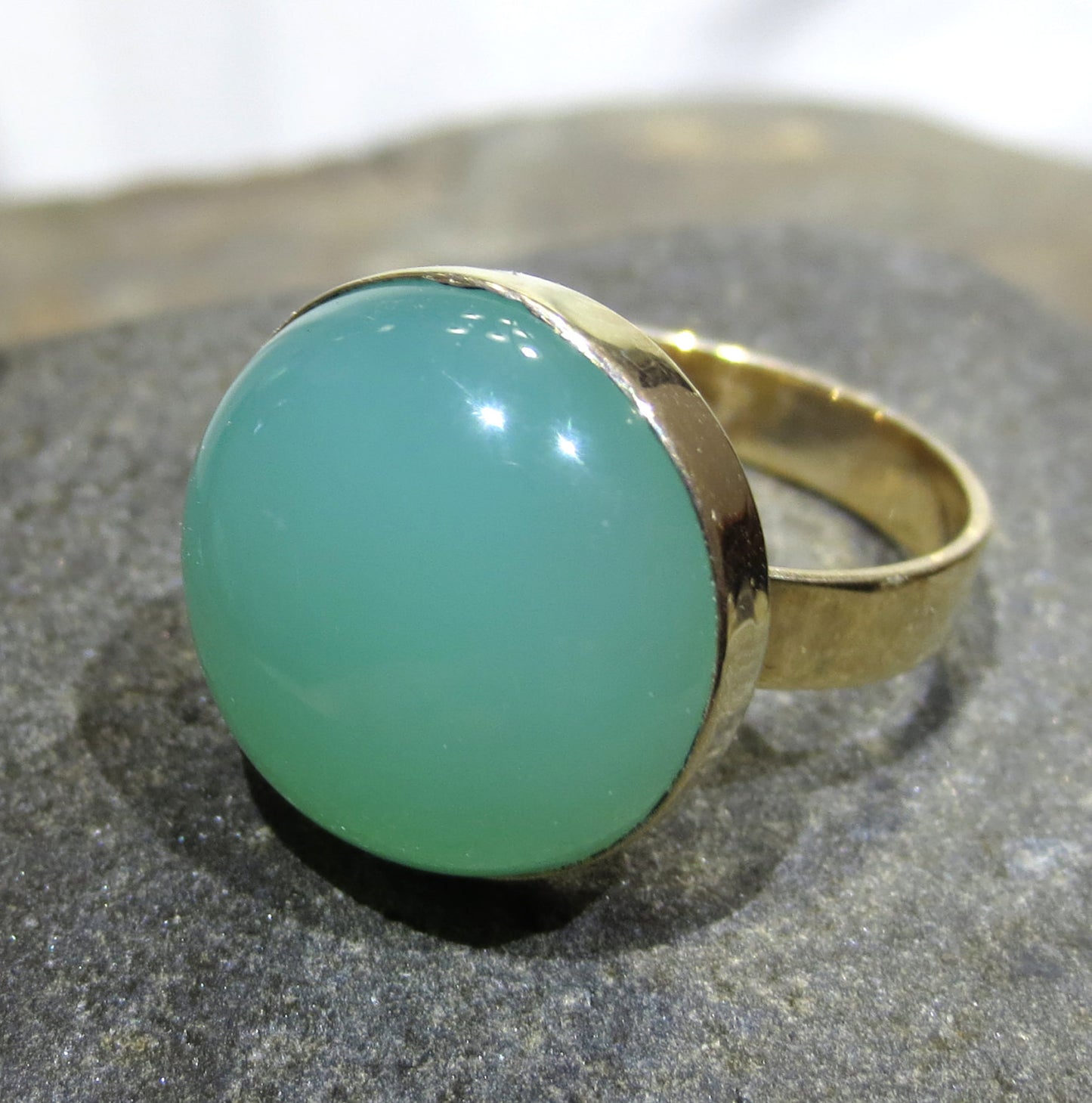 Chrysoprase Ring - 14k Gold #1226