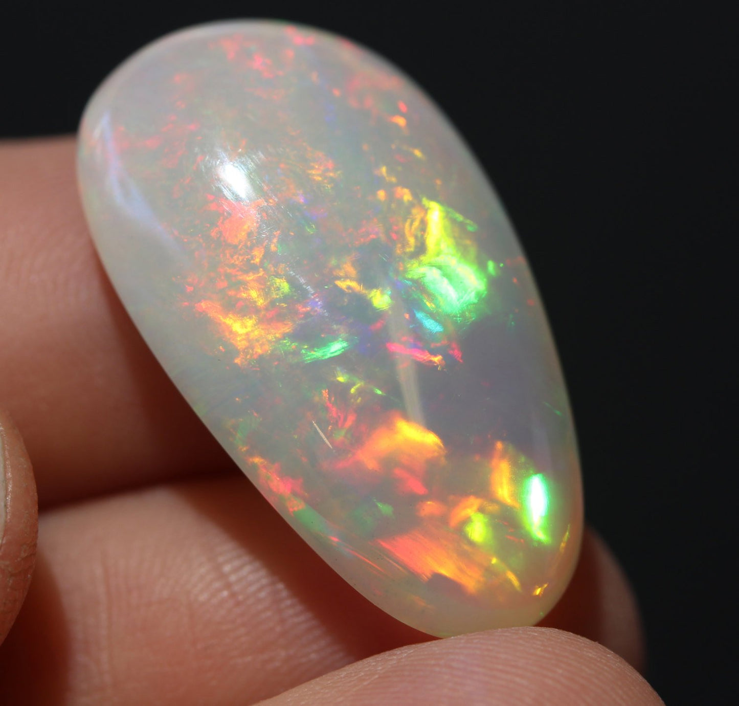Ethiopian White Opal - Loose Carved Gemstone - 17.5 Carat #1336