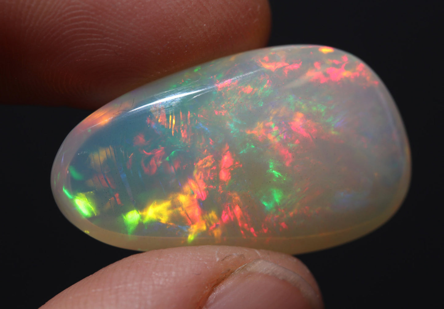 Ethiopian White Opal - Loose Carved Gemstone - 17.5 Carat #1336