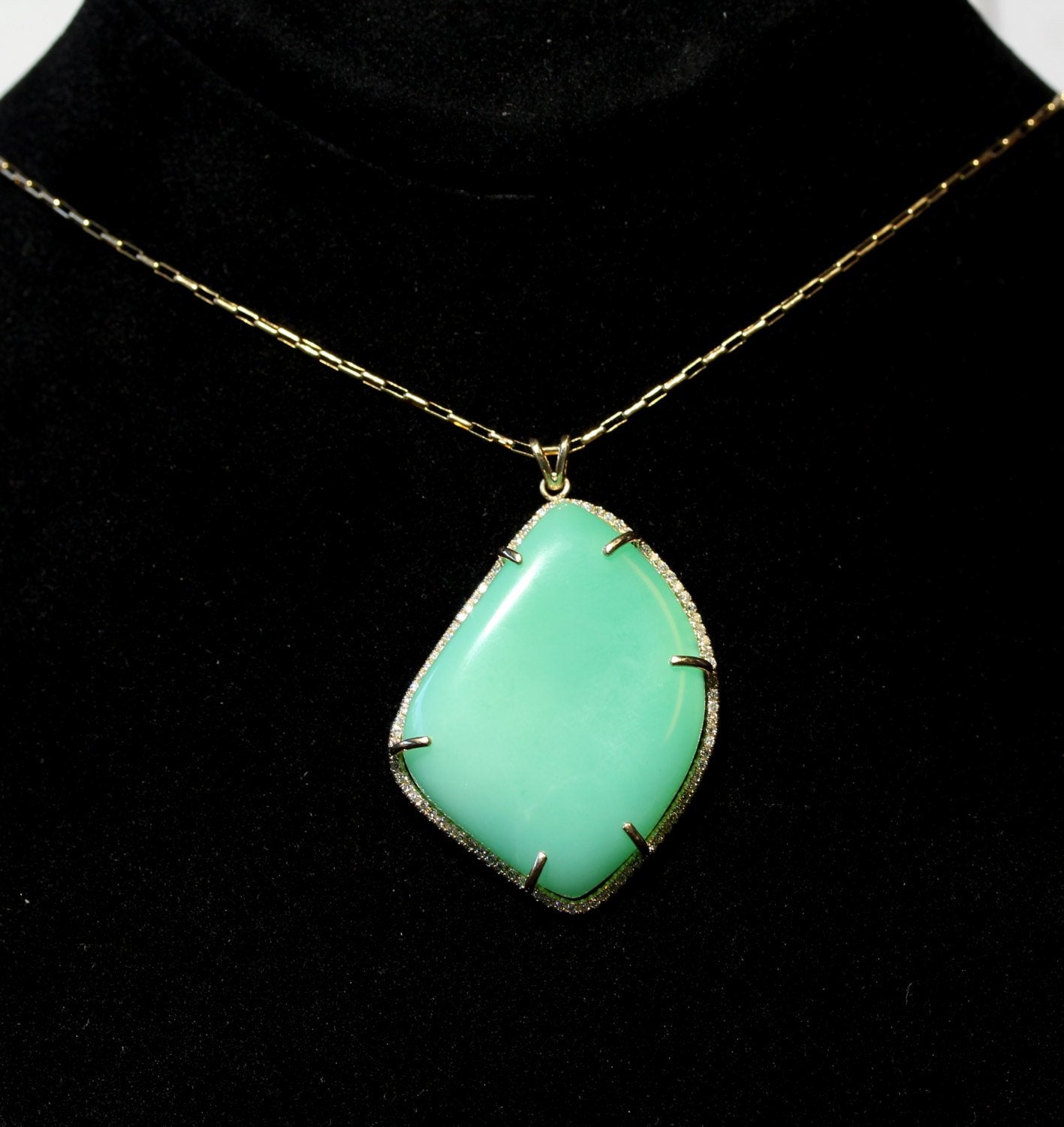 Chrystoprase Pendant - 14k Gold #1245