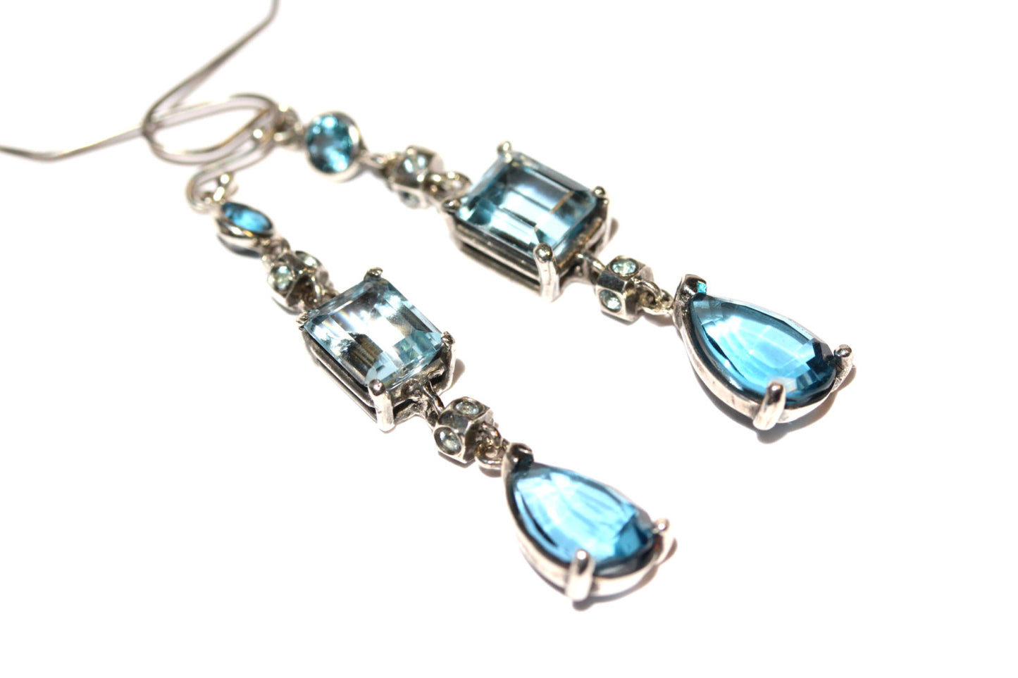 Blue Topaz Earrings - Sterling Silver #1357