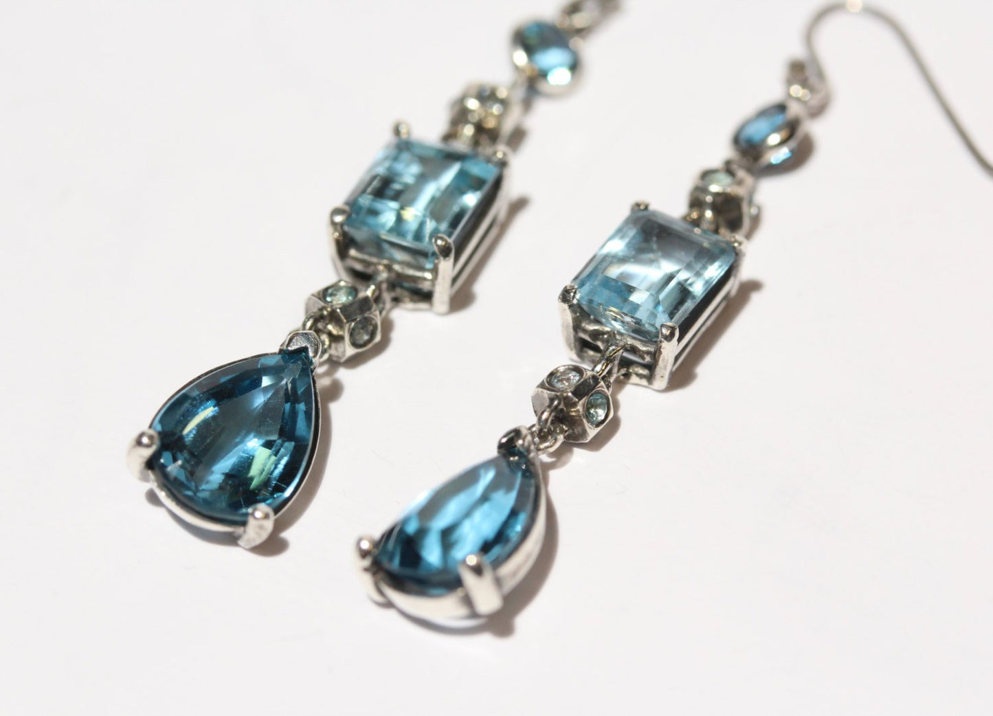 Blue Topaz Earrings - Sterling Silver #1357
