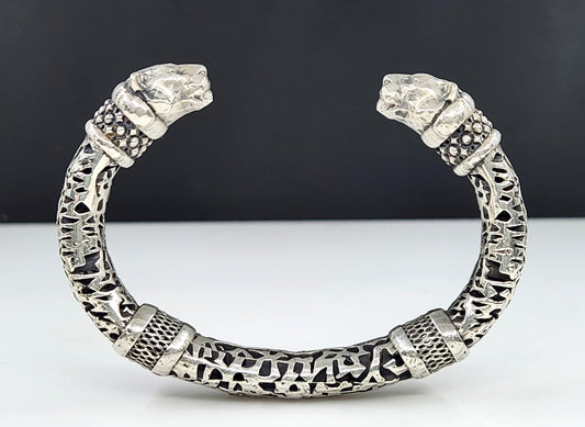 Rustic Sterling Silver Panther Cuff Bracelet #468