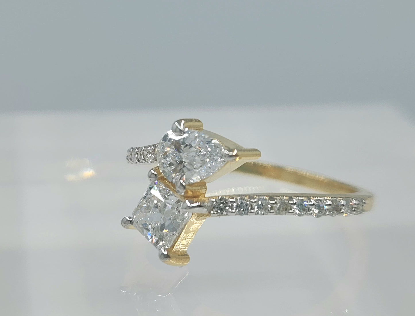 Two-Stone Diamond Ring 14k Yellow Gold #544