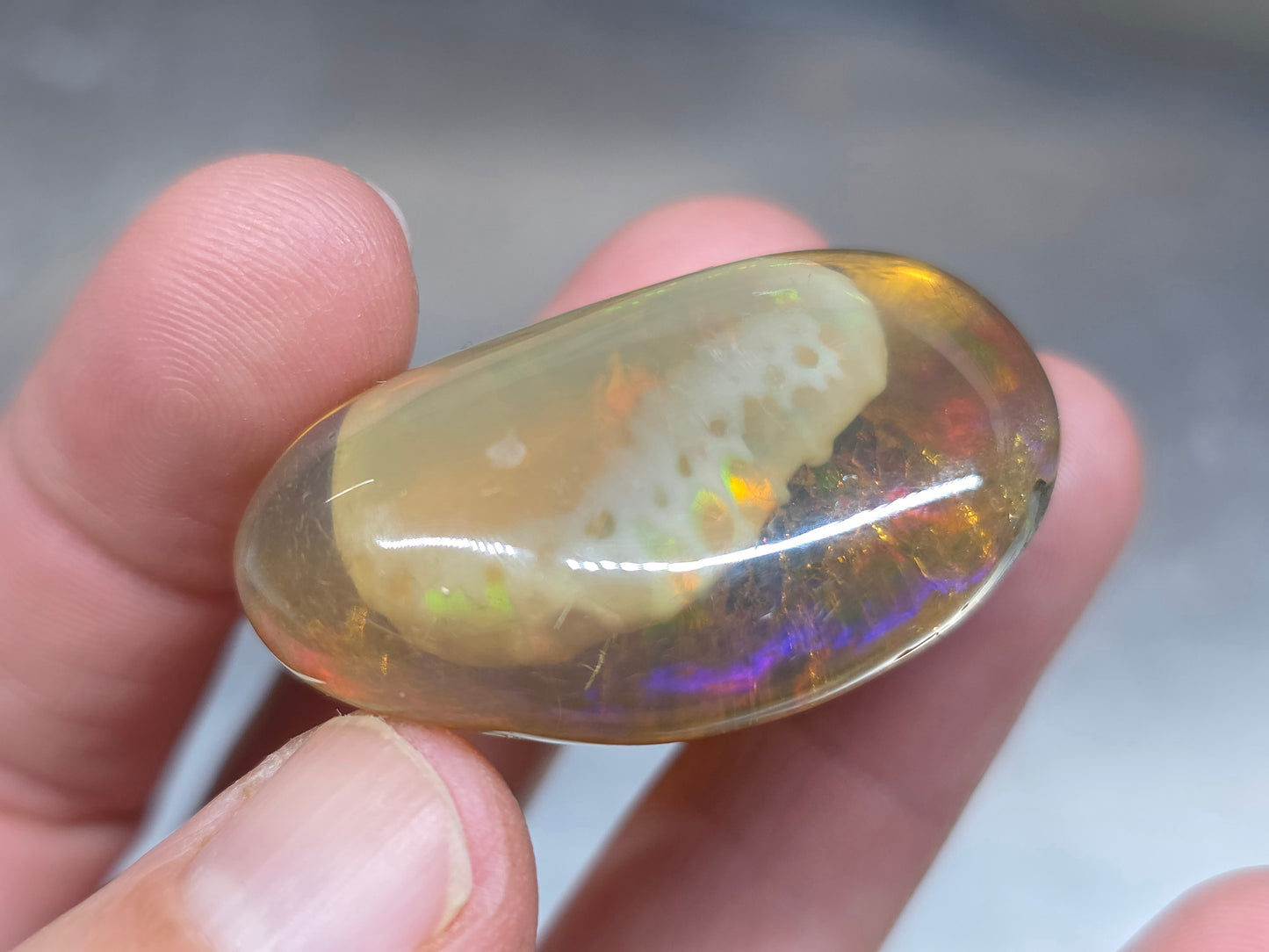 Ethiopian Polished  Phantom Opal Specimen 105 Carat Gemstone #626