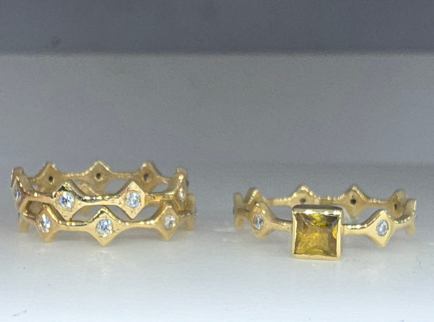 Yellow Sapphire Stacking Ring 14k Yellow Gold - Handmade Jewelry #643