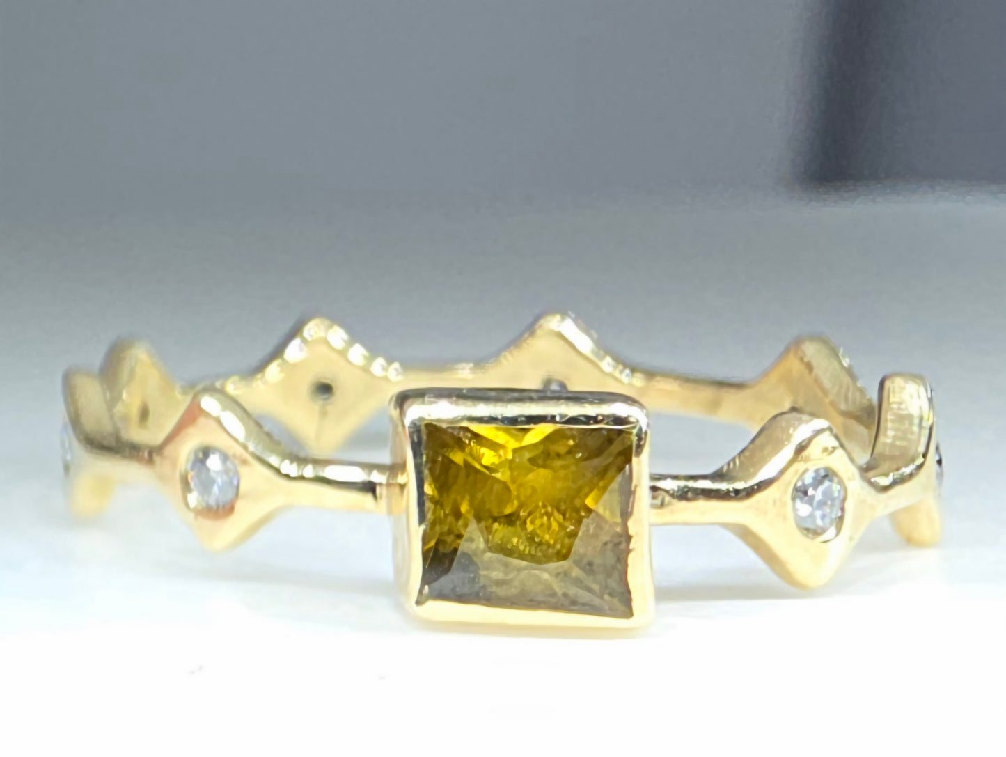 Yellow Sapphire Stacking Ring 14k Yellow Gold - Handmade Jewelry #643