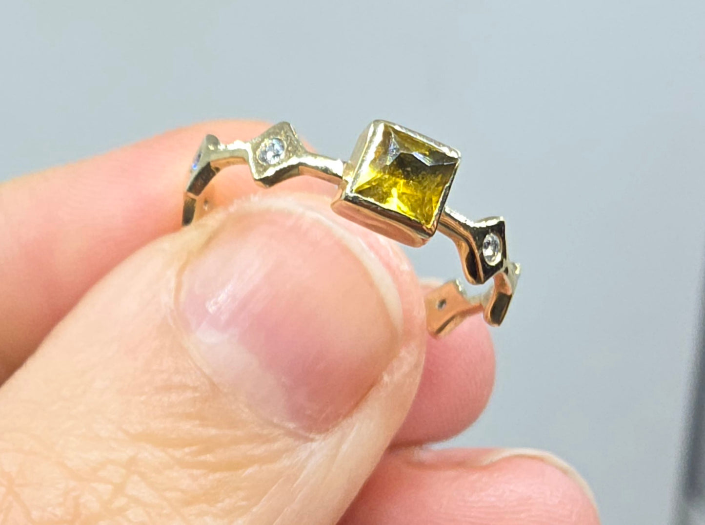 Yellow Sapphire Stacking Ring 14k Yellow Gold - Handmade Jewelry #643