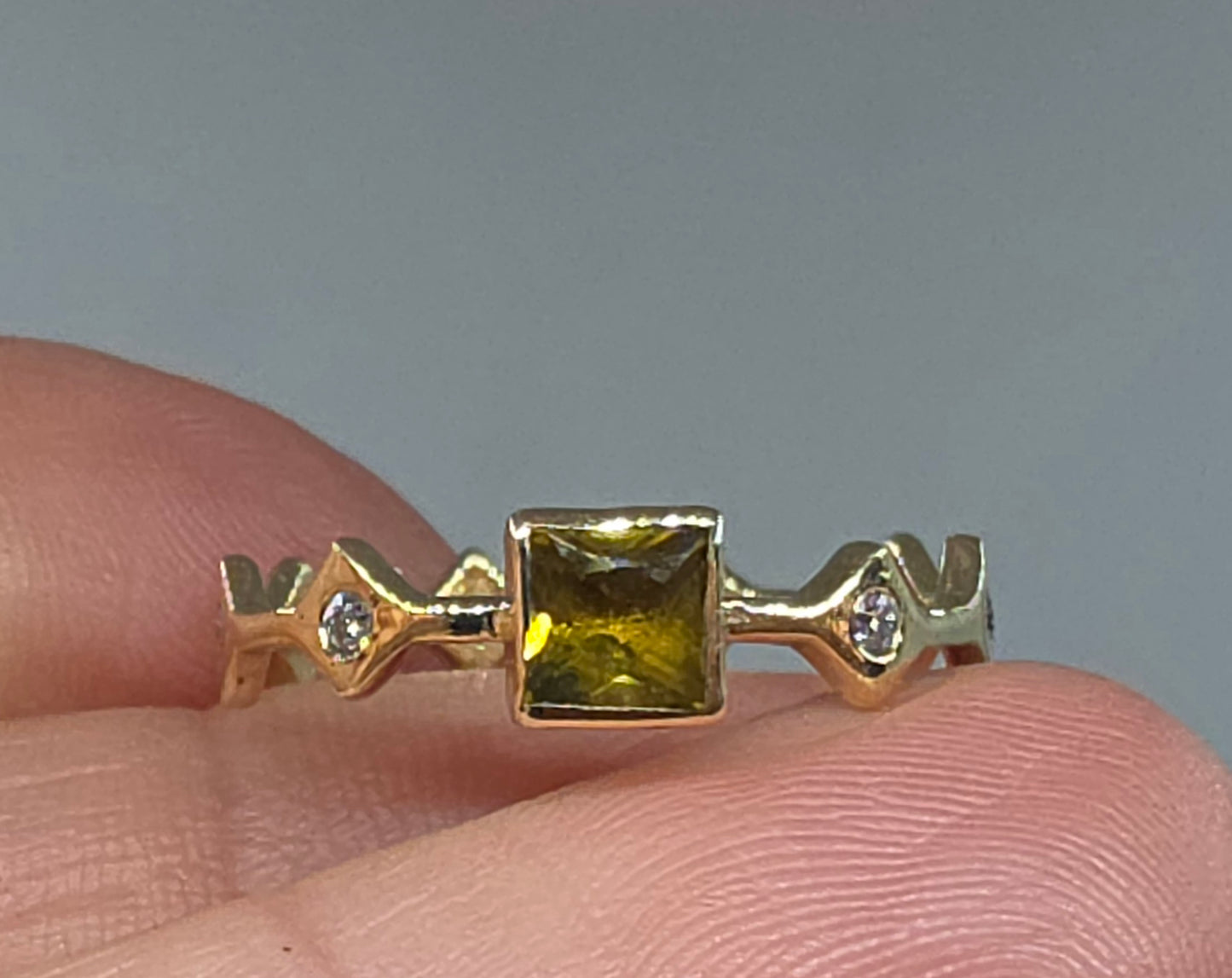Yellow Sapphire Stacking Ring 14k Yellow Gold - Handmade Jewelry #643