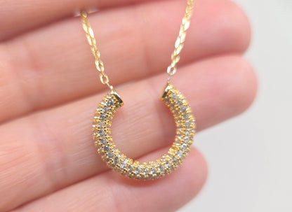 White Gemstone Gold Plated Pendant #690