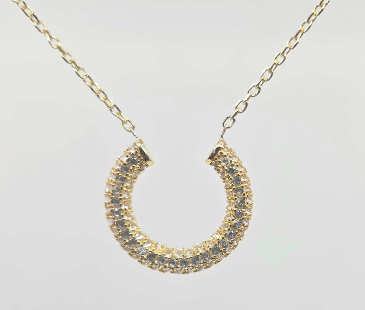 White Gemstone Gold Plated Pendant #690