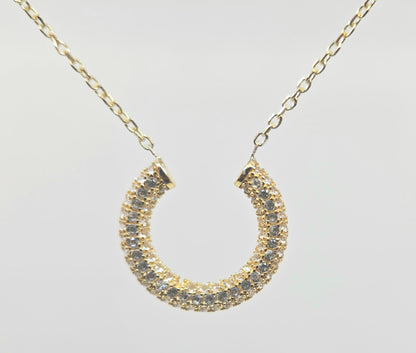 White Gemstone Gold Plated Pendant #690
