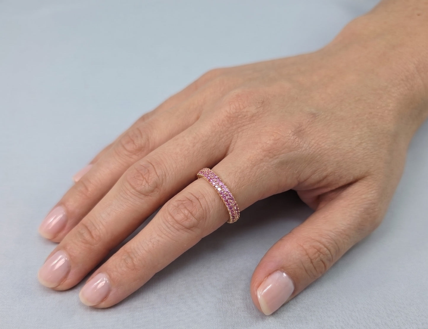 Pink Gemstone Eternity Band #646