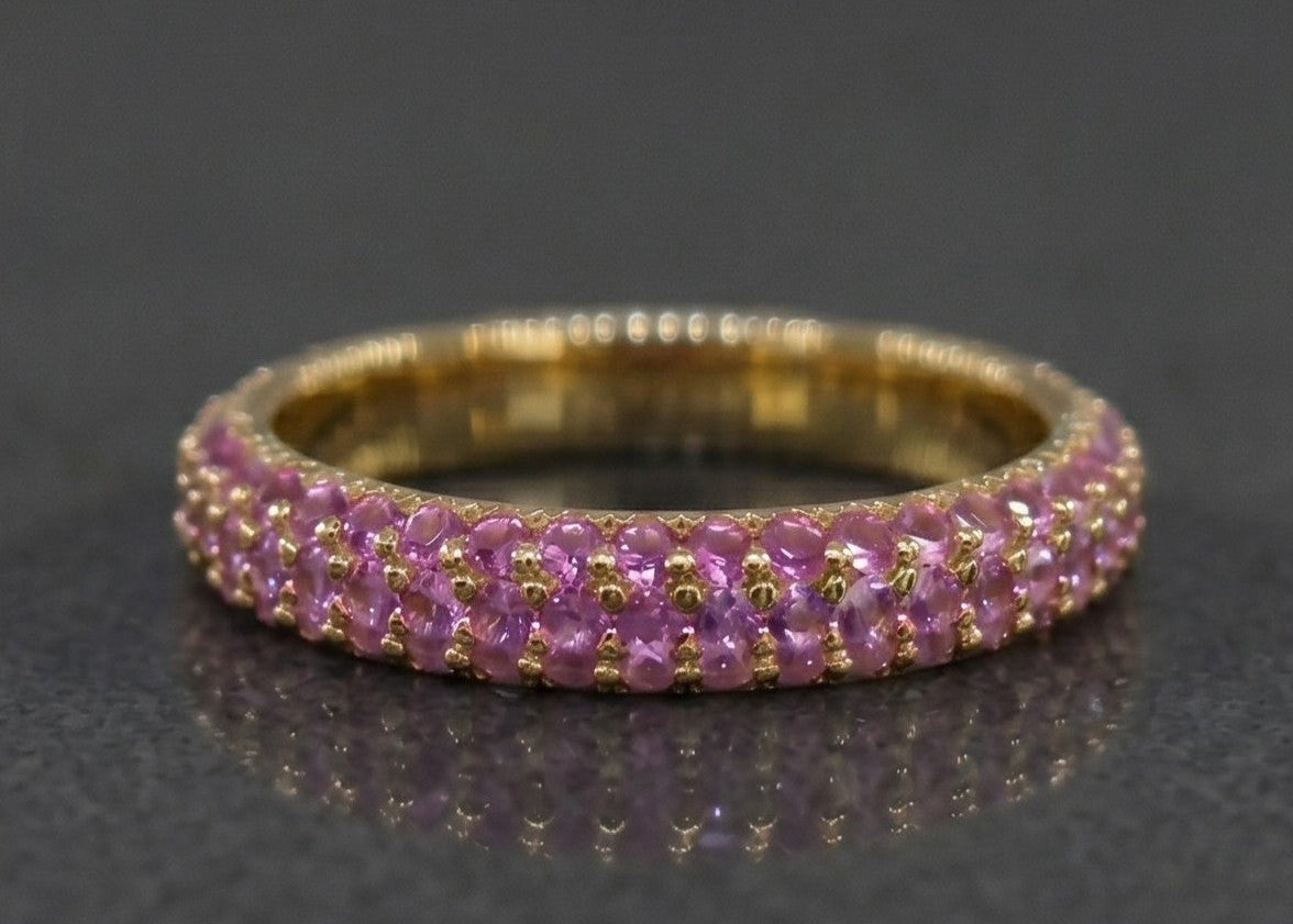 Pink Gemstone Eternity Band #646